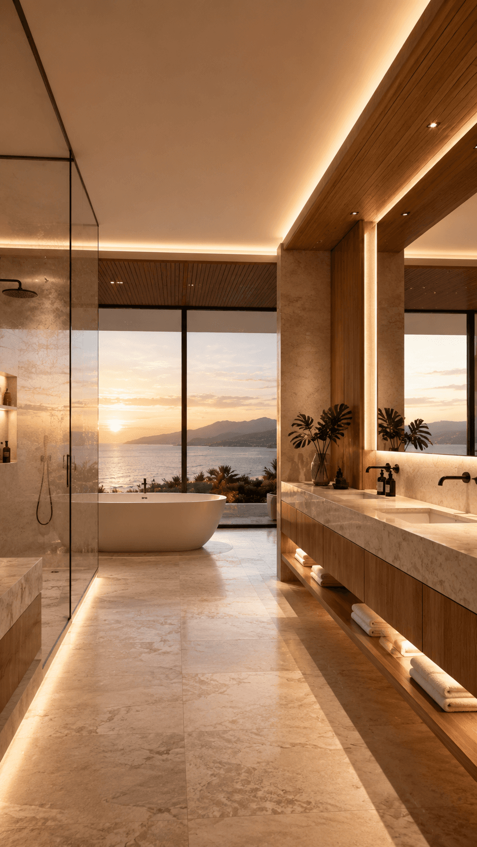 Luxury bathroom with natural light